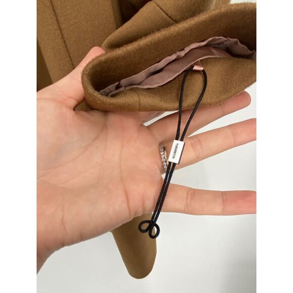 Fleurette Stand Collar Camel Tan Wool Car Coat Size 0 Loro Piana Wool - Picture 10 of 11